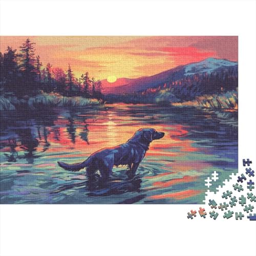 Der Labrador Retriever 500 Teile Puzzle Spielzeug Geschenk Geschicklichkeitsspiel Familienspaß Impossible Puzzle 500pcs (52x38cm) von DVAPAHEVK