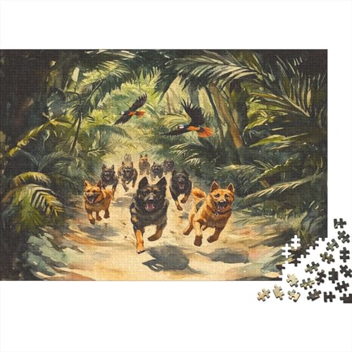 Deutsche Schäferhunde 300 Teile Puzzle Puzzle Für Erwachsene Kinder Lernspiel Für Erwachsene Und Kinder 100% Recycelten Kartons 300pcs (40x28cm) von DVAPAHEVK