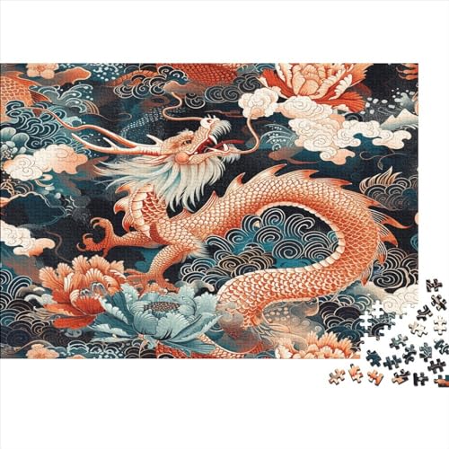 Drache 1000 Teile Puzzle Premium Quality Puzzle Geschicklichkeitsspiel Familienspaß Impossible Puzzle 1000pcs (75x50cm) von DVAPAHEVK