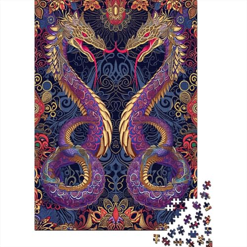 Drache 1000 Teile Puzzle Puzzle Für Erwachsene Geschicklichkeitsspiel Familienspaß Impossible Puzzle 1000pcs (75x50cm) von DVAPAHEVK