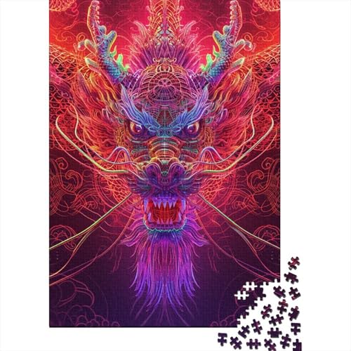 Drache 1000 Teile Puzzle Spielzeug Geschenk Geschicklichkeitsspiel Familienspaß 100% Recycelten Kartons 1000pcs (75x50cm) von DVAPAHEVK