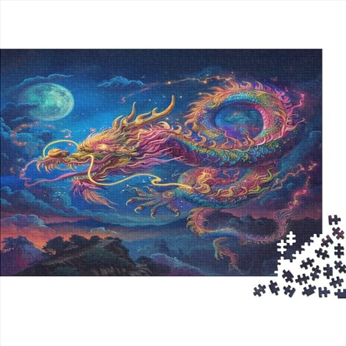 Drache 300 Teile Puzzle Puzzle-Geschenk Familien-Puzzlespiel Für Erwachsene Und Kinder Impossible Puzzle 300pcs (40x28cm) von DVAPAHEVK