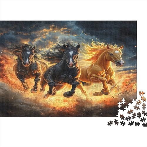 Edles Pferd 300 Teile Puzzle Puzzle-Geschenk Geschicklichkeitsspiel Für Erwachsene Und Kinder 100% Recycelten Kartons 300pcs (40x28cm) von DVAPAHEVK