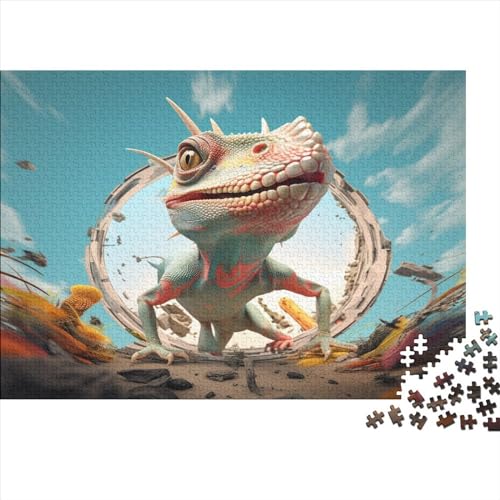 Eidechse 300 Teile Puzzle Puzzle Für Erwachsene Kinder Lernspiel Für Erwachsene Und Kinder Impossible Puzzle 300pcs (40x28cm) von DVAPAHEVK