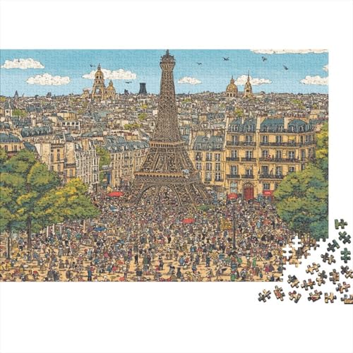 Eiffelturm 1000 Teile Puzzle Spielzeug Geschenk Geschicklichkeitsspiel Familienspaß Impossible Puzzle 1000pcs (75x50cm) von DVAPAHEVK