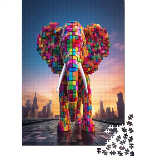 Elefant 1000 Teile Puzzle Spielzeug Geschenk Kinder Lernspiel Familienspaß Impossible Puzzle 1000pcs (75x50cm) von DVAPAHEVK