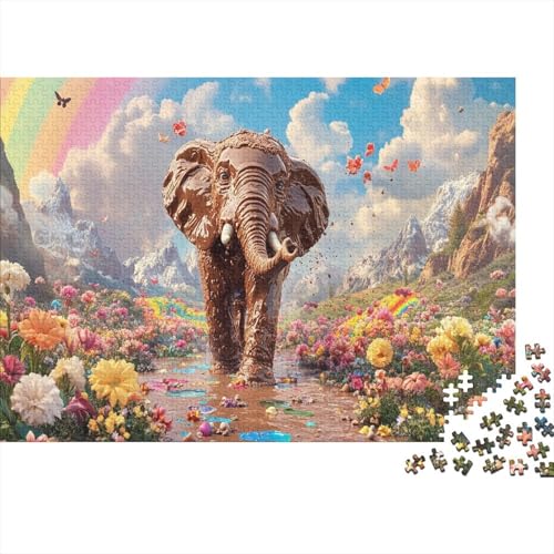 Elefant 300 Teile Puzzle Premium Quality Puzzle Geschicklichkeitsspiel Familienspaß 100% Recycelten Kartons 300pcs (40x28cm) von DVAPAHEVK