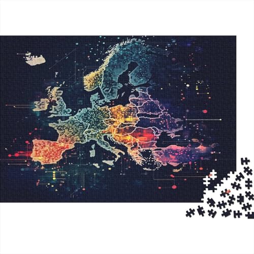 Europakarte 300 Teile Puzzle Puzzle-Geschenk Geschicklichkeitsspiel Für Erwachsene Und Kinder Impossible Puzzle 300pcs (40x28cm) von DVAPAHEVK