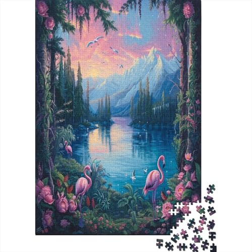 Flamingo 1000 Teile Puzzle Spielzeug Geschenk Kinder Lernspiel Familienspaß Impossible Puzzle 1000pcs (75x50cm) von DVAPAHEVK