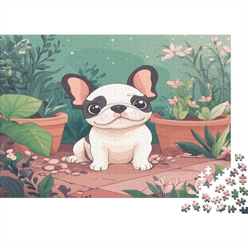 French Bulldogge 1000 Teile Puzzle Spielzeug Geschenk Familien-Puzzlespiel Familienspaß 100% Recycelten Kartons 1000pcs (75x50cm) von DVAPAHEVK