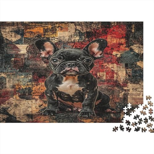 French Bulldogge 300 Teile Puzzle Puzzle Für Erwachsene Geschicklichkeitsspiel Familienspaß Impossible Puzzle 300pcs (40x28cm) von DVAPAHEVK