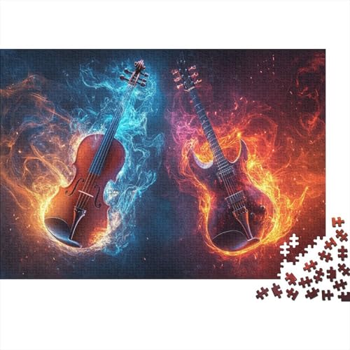 Gitarre 1000 Teile Puzzle Puzzle-Geschenk Geschicklichkeitsspiel Für Erwachsene Und Kinder 100% Recycelten Kartons 1000pcs (75x50cm) von DVAPAHEVK