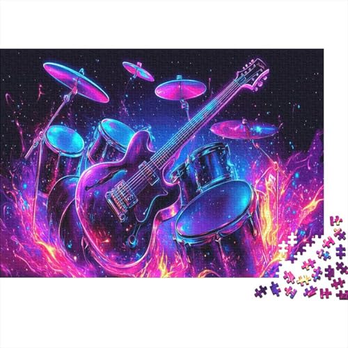 Gitarre 300 Teile Puzzle Puzzle Für Erwachsene Geschicklichkeitsspiel Familienspaß 100% Recycelten Kartons 300pcs (40x28cm) von DVAPAHEVK