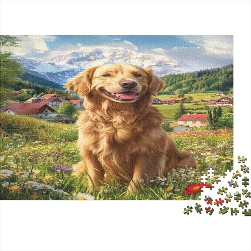 Golden Retriever 300 Teile Puzzle Puzzle-Geschenk Geschicklichkeitsspiel Familienspaß 100% Recycelten Kartons 300pcs (40x28cm) von DVAPAHEVK