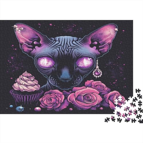 Hairless Katze 300 Teile Puzzle Puzzle Für Erwachsene Kinder Lernspiel Familienspaß Impossible Puzzle 300pcs (40x28cm) von DVAPAHEVK