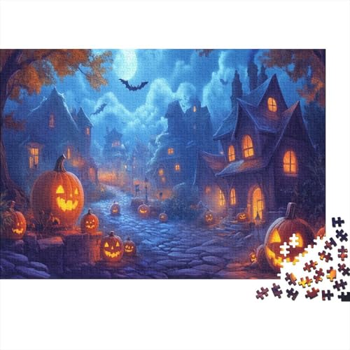 Halloween-Dorf 500 Teile Puzzle Spielzeug Geschenk Geschicklichkeitsspiel Familienspaß Impossible Puzzle 500pcs (52x38cm) von DVAPAHEVK