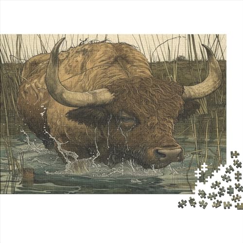 Highland Rinder 500 Teile Puzzle Puzzle-Geschenk Geschicklichkeitsspiel Für Erwachsenen Ab 14 Jahren 100% Recycelten Kartons 500pcs (52x38cm) von DVAPAHEVK