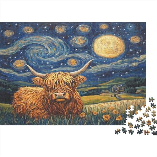 Hochlandrind 1000 Teile Puzzle Puzzle-Geschenk Geschicklichkeitsspiel Für Erwachsenen Ab 14 Jahren Impossible Puzzle 1000pcs (75x50cm) von DVAPAHEVK