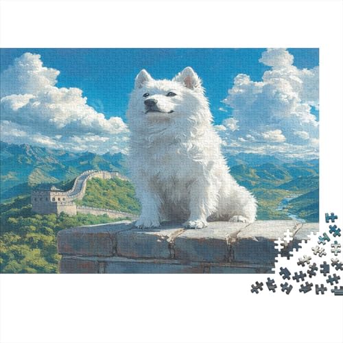 Japanischer Spitz 300 Teile Puzzle Premium Quality Puzzle Geschicklichkeitsspiel Familienspaß Impossible Puzzle 300pcs (40x28cm) von DVAPAHEVK