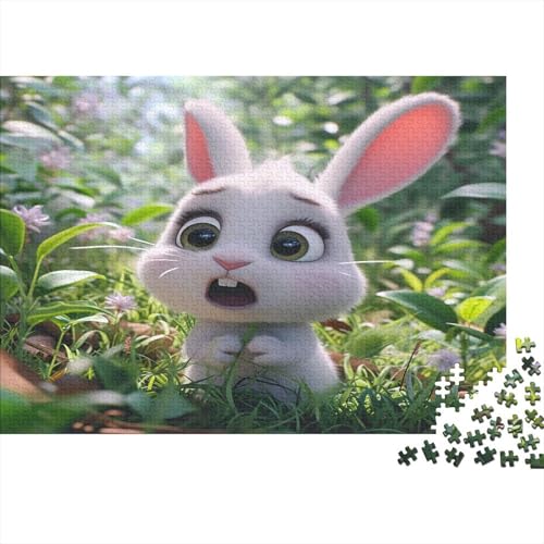 Kaninchen 300 Teile Puzzle Puzzle Für Erwachsene Geschicklichkeitsspiel Familienspaß 100% Recycelten Kartons 300pcs (40x28cm) von DVAPAHEVK