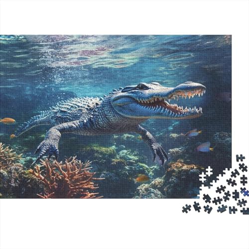 Krokodil 1000 Teile Puzzle Premium Quality Puzzle Kinder Lernspiel Für Erwachsenen Ab 14 Jahren Impossible Puzzle 1000pcs (75x50cm) von DVAPAHEVK