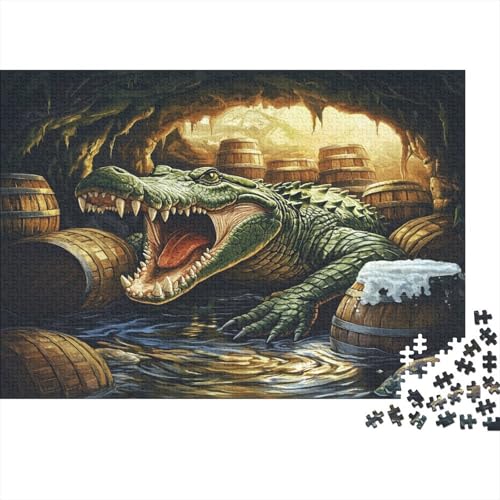 Krokodil 1000 Teile Puzzle Spielzeug Geschenk Kinder Lernspiel Familienspaß Impossible Puzzle 1000pcs (75x50cm) von DVAPAHEVK