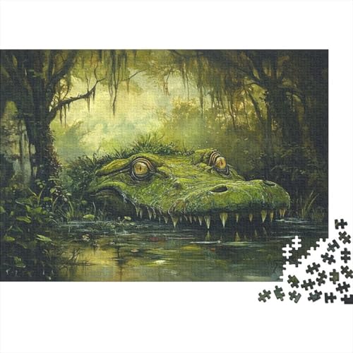 Krokodil 300 Teile Puzzle Premium Quality Puzzle Kinder Lernspiel Familienspaß 100% Recycelten Kartons 300pcs (40x28cm) von DVAPAHEVK