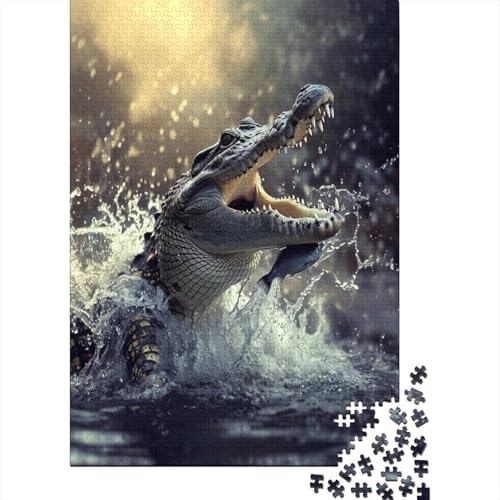 Krokodil 500 Teile Puzzle Puzzle-Geschenk Kinder Lernspiel Für Erwachsenen Ab 14 Jahren Impossible Puzzle 500pcs (52x38cm) von DVAPAHEVK