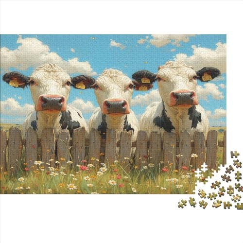 Kuh 300 Teile Puzzle Puzzle Für Erwachsene Geschicklichkeitsspiel Familienspaß 100% Recycelten Kartons 300pcs (40x28cm) von DVAPAHEVK