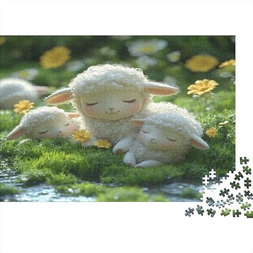 Lamm 1000 Teile Puzzle Spielzeug Geschenk Kinder Lernspiel Familienspaß Impossible Puzzle 1000pcs (75x50cm) von DVAPAHEVK