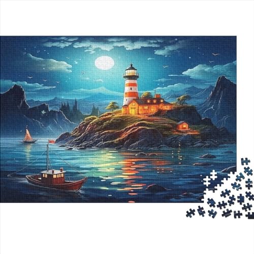 Leuchtturm 300 Teile Puzzle Puzzle-Geschenk Geschicklichkeitsspiel Familienspaß Impossible Puzzle 300pcs (40x28cm) von DVAPAHEVK