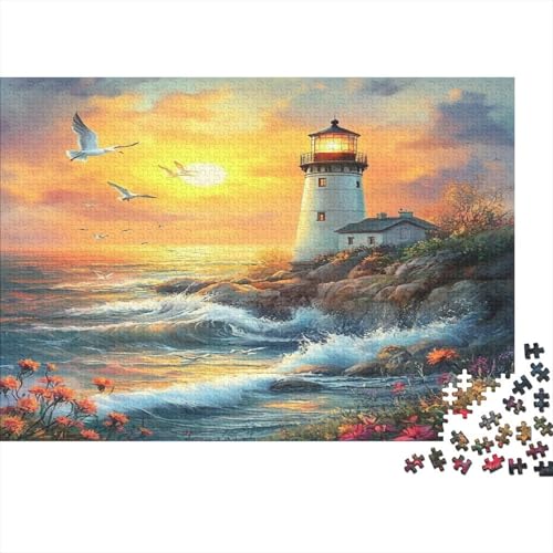 Leuchtturm an der Küste 500 Teile Puzzle Premium Quality Puzzle Geschicklichkeitsspiel Familienspaß 100% Recycelten Kartons 500pcs (52x38cm) von DVAPAHEVK