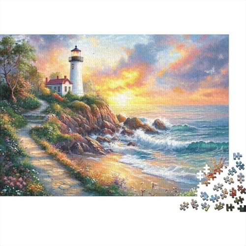 Leuchtturm an der Küste 500 Teile Puzzle Premium Quality Puzzle Kinder Lernspiel Für Erwachsene Und Kinder Impossible Puzzle 500pcs (52x38cm) von DVAPAHEVK