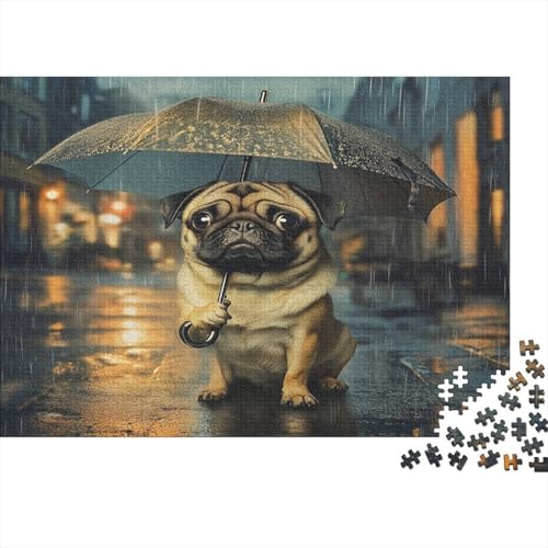 Mops 300 Teile Puzzle Puzzle Für Erwachsene Kinder Lernspiel Für Erwachsene Und Kinder Impossible Puzzle 300pcs (40x28cm) von DVAPAHEVK