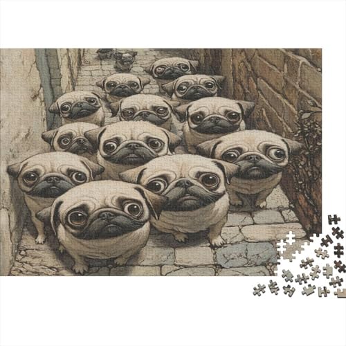 Mops 500 Teile Puzzle Spielzeug Geschenk Geschicklichkeitsspiel Familienspaß 100% Recycelten Kartons 500pcs (52x38cm) von DVAPAHEVK