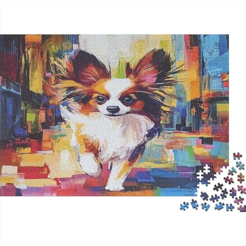 Papillon Hund 300 Teile Puzzle Spielzeug Geschenk Geschicklichkeitsspiel Familienspaß 100% Recycelten Kartons 300pcs (40x28cm) von DVAPAHEVK