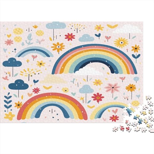 Regenbogen 300 Teile Puzzle Premium Quality Puzzle Geschicklichkeitsspiel Familienspaß Impossible Puzzle 300pcs (40x28cm) von DVAPAHEVK