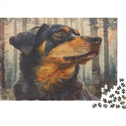 Rottweiler 500 Teile Puzzle Premium Quality Puzzle Kinder Lernspiel Familienspaß Impossible Puzzle 500pcs (52x38cm) von DVAPAHEVK