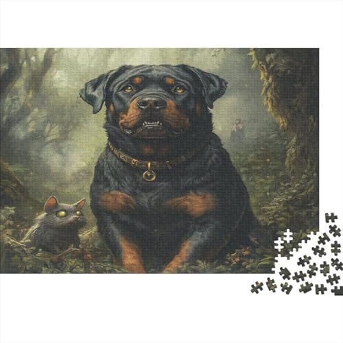 Rottweiler 500 Teile Puzzle Spielzeug Geschenk Kinder Lernspiel Für Erwachsenen Ab 14 Jahren Impossible Puzzle 500pcs (52x38cm) von DVAPAHEVK