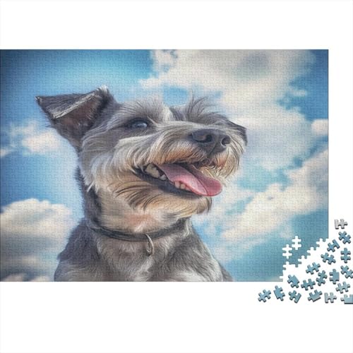 Schnauzer 1000 Teile Puzzle Puzzle-Geschenk Geschicklichkeitsspiel Für Erwachsenen Ab 14 Jahren 100% Recycelten Kartons 1000pcs (75x50cm) von DVAPAHEVK