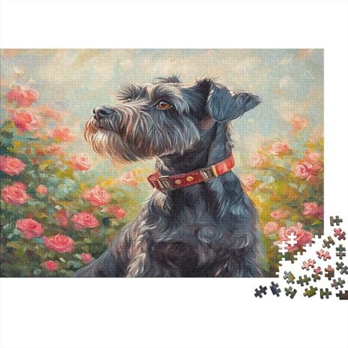 Schnauzer 300 Teile Puzzle Puzzle-Geschenk Familien-Puzzlespiel Für Erwachsene Und Kinder 100% Recycelten Kartons 300pcs (40x28cm) von DVAPAHEVK