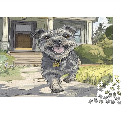 Schnauzer 300 Teile Puzzle Spielzeug Geschenk Kinder Lernspiel Für Erwachsene Und Kinder 100% Recycelten Kartons 300pcs (40x28cm) von DVAPAHEVK