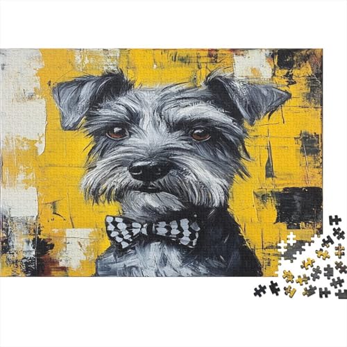 Schnauzer 500 Teile Puzzle Spielzeug Geschenk Geschicklichkeitsspiel Familienspaß Impossible Puzzle 500pcs (52x38cm) von DVAPAHEVK