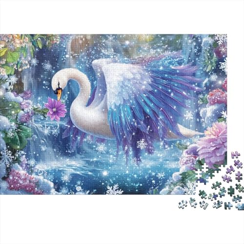 Schwan 1000 Teile Puzzle Premium Quality Puzzle Familien-Puzzlespiel Familienspaß Impossible Puzzle 1000pcs (75x50cm) von DVAPAHEVK