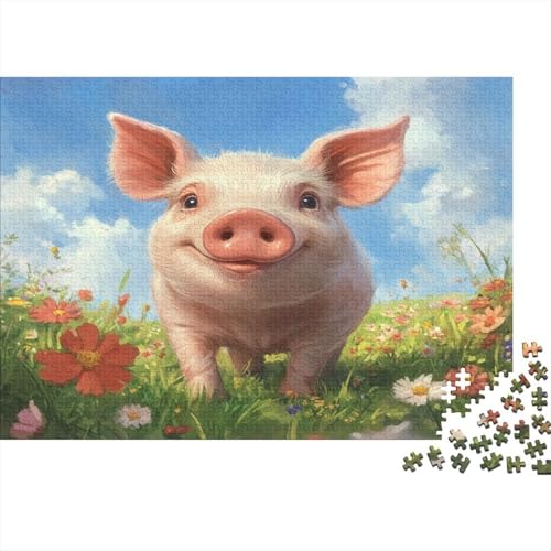 Schwein 300 Teile Puzzle Puzzle Für Erwachsene Kinder Lernspiel Familienspaß Impossible Puzzle 300pcs (40x28cm) von DVAPAHEVK