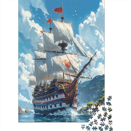 Segelboot 1000 Teile Puzzle Puzzle-Geschenk Geschicklichkeitsspiel Für Erwachsene Und Kinder 100% Recycelten Kartons 1000pcs (75x50cm) von DVAPAHEVK