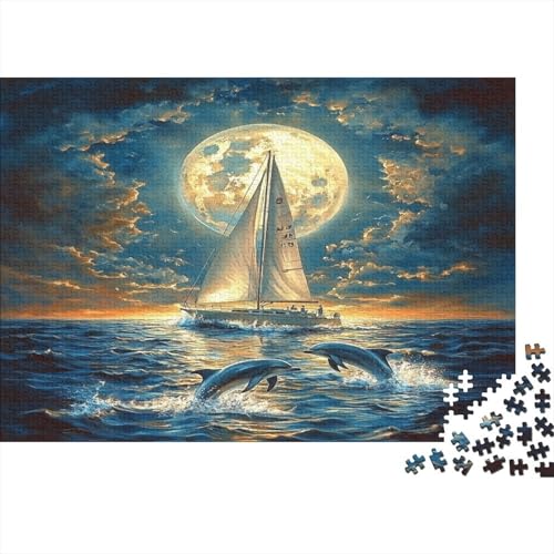 Segelboot 300 Teile Puzzle Puzzle Für Erwachsene Geschicklichkeitsspiel Familienspaß 100% Recycelten Kartons 300pcs (40x28cm) von DVAPAHEVK