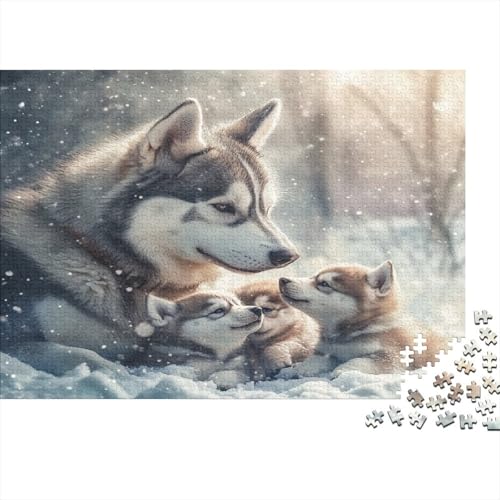 Sibirischer Husky 300 Teile Puzzle Spielzeug Geschenk Kinder Lernspiel Familienspaß 100% Recycelten Kartons 300pcs (40x28cm) von DVAPAHEVK