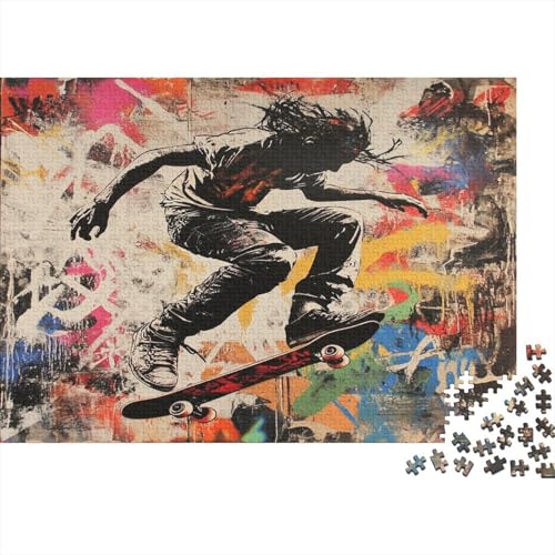 Skateboarden 300 Teile Puzzle Puzzle-Geschenk Geschicklichkeitsspiel Familienspaß Impossible Puzzle 300pcs (40x28cm) von DVAPAHEVK