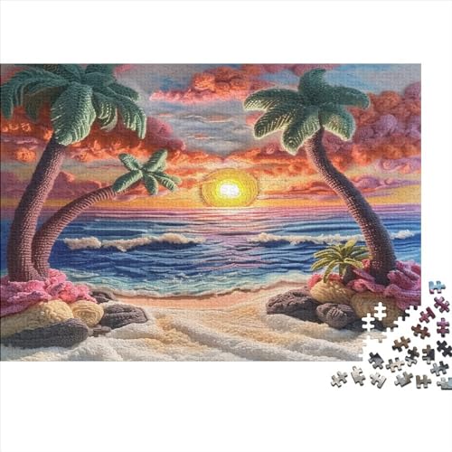 Sonnenuntergang am Strand 300 Teile Puzzle Puzzle Für Erwachsene Kinder Lernspiel Für Erwachsenen Ab 14 Jahren Impossible Puzzle 300pcs (40x28cm) von DVAPAHEVK